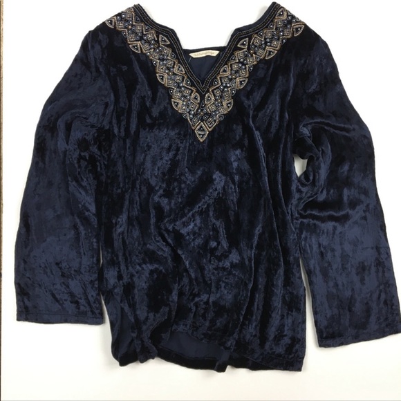 Soft Surroundings blue velvet tunic - Picture 5 of 16